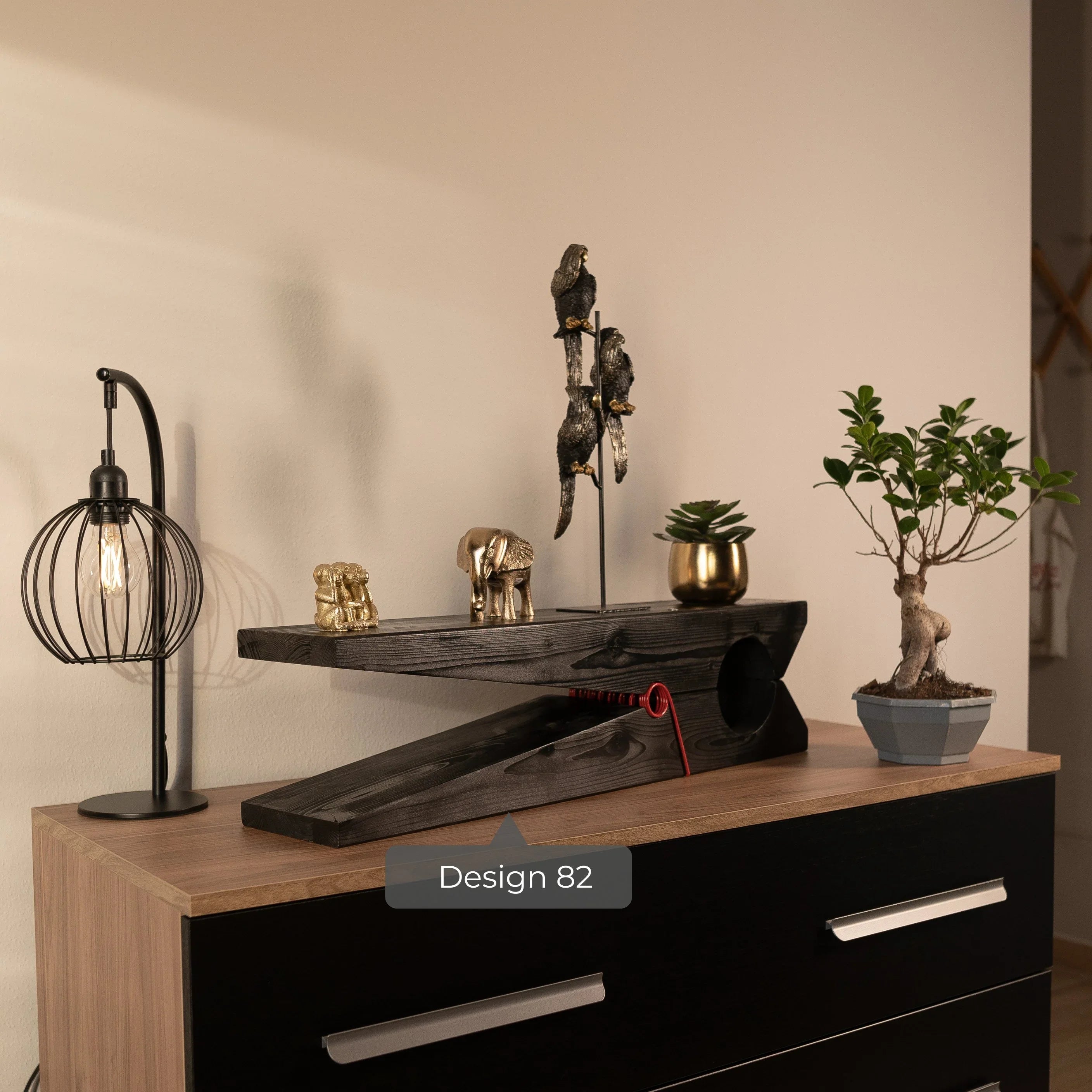 Molletta Design 82-molletta gigante -Mensola artigianale in legno