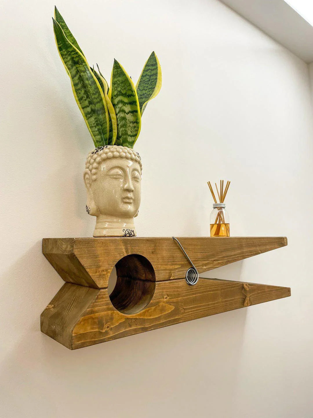 Molletta Design 82-molletta gigante -Mensola artigianale in legno