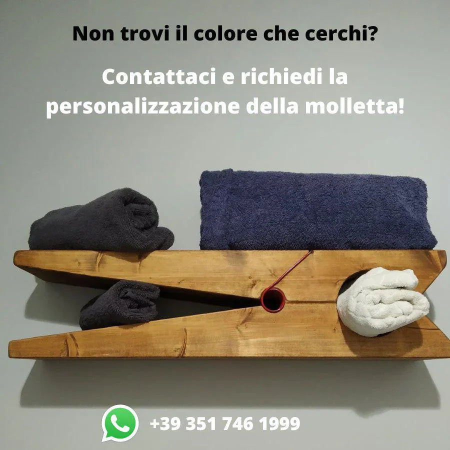Molletta Design 82-molletta gigante -Mensola artigianale in legno