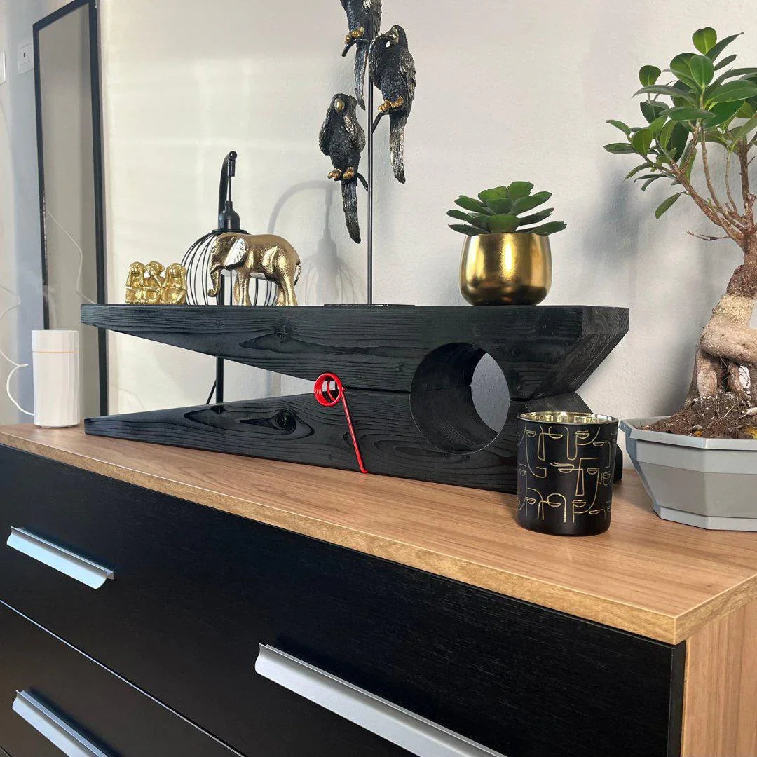 Mensola Design 82-molletta gigante -Mensola artigianale in legno