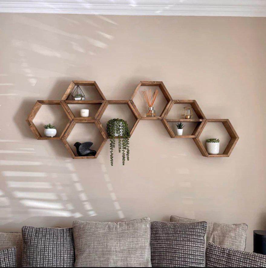 set 7 mensole esagonali