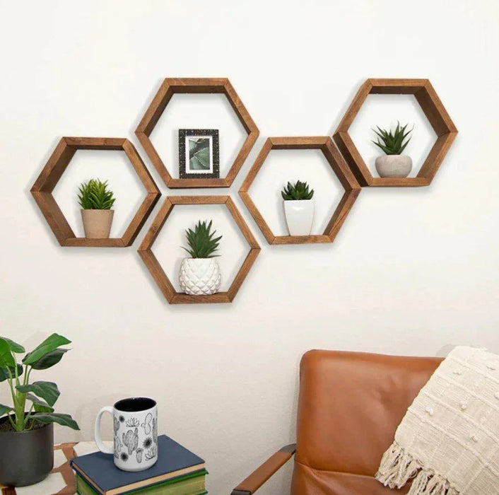 set 5 mensole esagonali